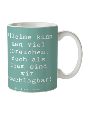 Mr. & Mrs. Panda Becher Spruch Im Team zuMenschmenarbeiten mit Spruch in Meeresbrise