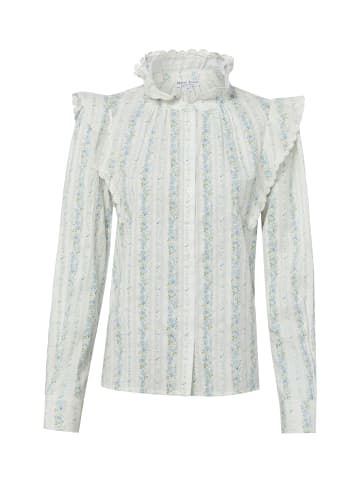 Marie Lund Bluse July in ecru hellblau