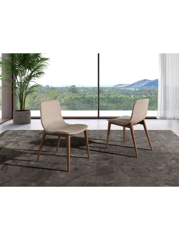 Angel Cerdá Stuhl 4049 in Beige/Walnuss – (B)60 x (H)78 x (T)48 cm