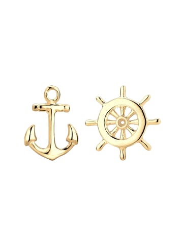 Elli Ohrringe 925 Sterling Silber Anker, Steuerrad in Gold