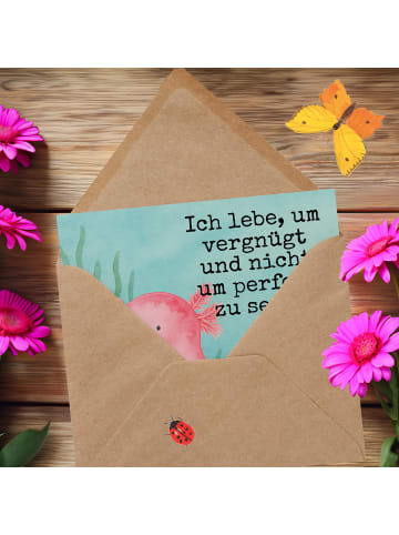 Mr. & Mrs. Panda Grußkarte Axolotl Niedlich Design mit Spruch in Weiß