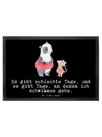 Mr. & Mrs. Panda Fußmatte Otter Schwimmen mit Spruch in Schwarz