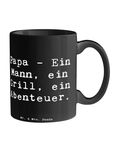Mr. & Mrs. Panda Kaffeetasse Spruch Papa Abenteuer mit Spruch in Schwarz