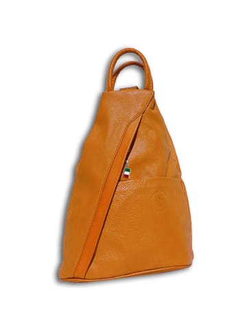 Florence Leder Cityrucksack, Schultertasche Florence Rucksack braun, tan ca. 26cm