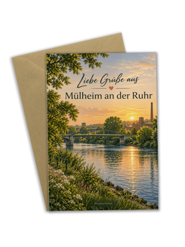 Mr. & Mrs. Panda Grußkarte Fluss zeitlos Design mit Spruch in Weiß