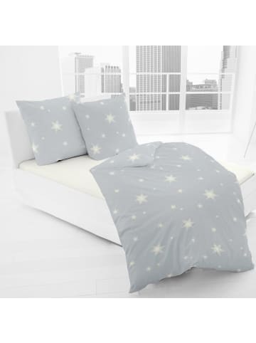 JACK 3 tlg. Fein Biber Bettwäsche 200x220cm Stern Sterne