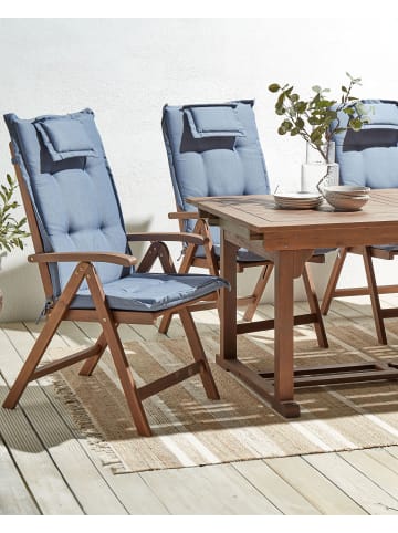 Beliani 6er-Set Sessel AMANTEA in Braun/Blau