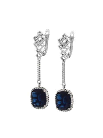 faina Women Drop Earrings in Silver Navy