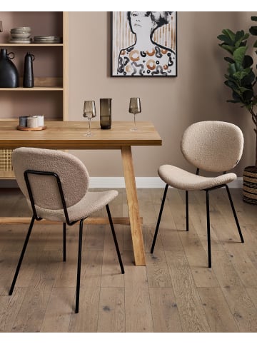 Beliani 2er-Set Esszimmerstuhl LUANA in Beige/Schwarz