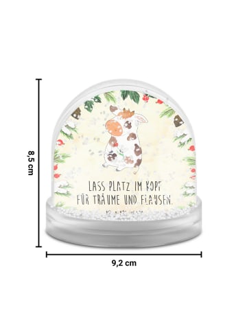 Mr. & Mrs. Panda Schneekugel Weihnachten Kuh mit Spruch in Naturpapier