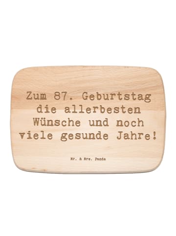 Mr. & Mrs. Panda Schneidebrett Spruch 87. Geburtstag mit Spruch in Transparent