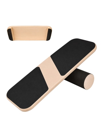 relaxdays Balance-Board in Natur/ Schwarz - (B)74 x (H)3 x (T)28 cm