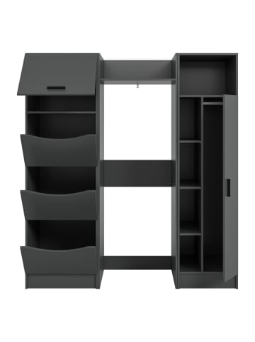 ebuy24 Waschmaschinenschrank Free (3-teilig) Anthrazit 176 x 68 cm