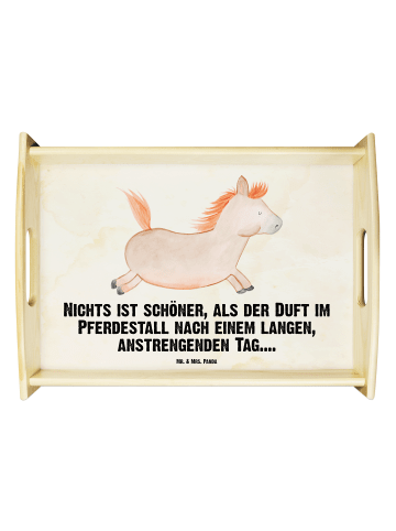 Mr. & Mrs. Panda Serviertablett Pferd Springen mit Spruch in Vintage