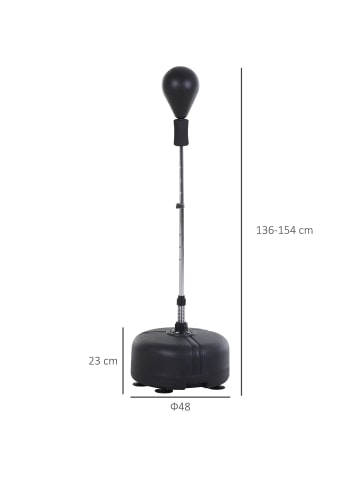 HOMCOM Punchingball-Set,ø48 x H136-154 cm,Schwarz + Rot