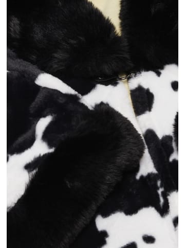 Usha Women Poncho in Schwarz Wollweiss