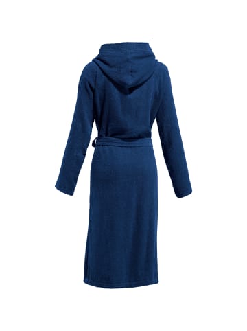 REDBEST Frottier Unisex-Bademantel mit Kapuze Chicago in dunkelblau