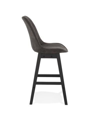 KADIMA DESIGN Sitzhocker Mikrofaser, Eiche, Skandi-Stil, Rückenlehne in Anthrazit-Schwarz