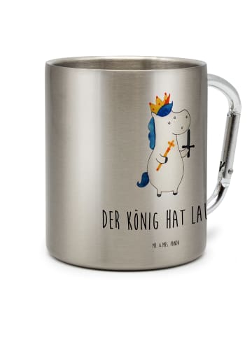 Mr. & Mrs. Panda Tasse Einhorn König mit Schwert mit Spruch in Silber