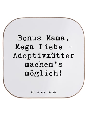 Mr. & Mrs. Panda Untersetzer Adoptivmutter Liebe mit Spruch in Weiß