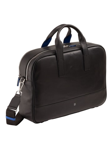 DuDu Boston Aktentasche Leder 42 cm Laptopfach in schwarz