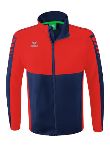 erima Six Wings Jacke mit abnehmbaren Ärmeln in new navy/rot