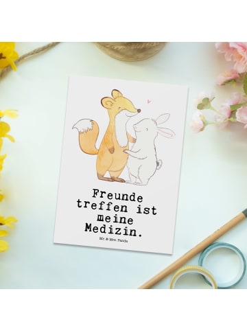 Mr. & Mrs. Panda Fotokarte Fuchs Hase Freunde treffen mit Spruch in Weiß