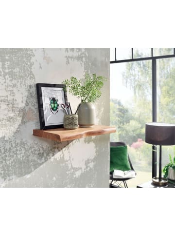 KADIMA DESIGN Wandregal | Akazie Massiv, 40cm, Baumkante, Schweberegal