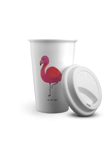 Mr. & Mrs. Panda Thermobecher Flamingo Classic ohne Spruch in Weiß