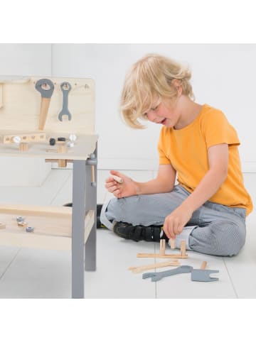 roba Große Werkbank mit Werkzeug-Set, Arbeitsplatte, Ablage & 3 Schubfächern