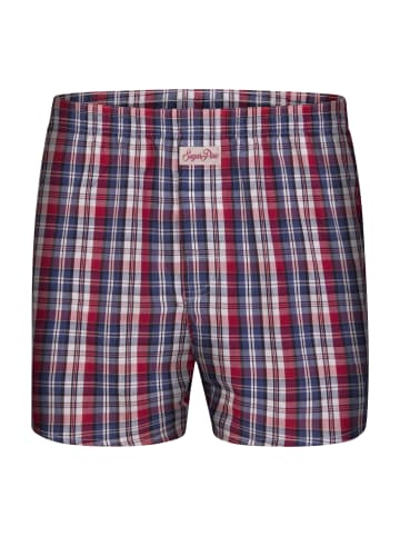 Sugar Pine Boxershorts Classic Check in Rot / Blau