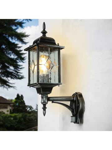 Licht-Erlebnisse Außen Wandlampe (B)15.9 x (H)53.2 cm in Schwarz mit Silber-Finish
