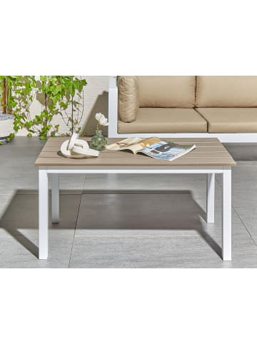 Beliani Esstisch MESSINA in Braun/Weiß - (W) 52 x (H) 50 x (L) 100 cm