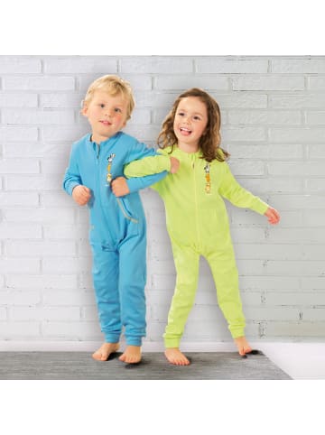 Erwin Müller Interlock-Jersey Kinder-Schlafoverall 2er-Pack in grün/türkis