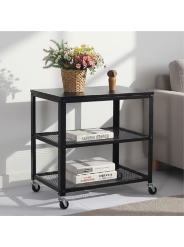 relaxdays Rollwagen in Schwarz - (B)60 x (H)61 x (T)40 cm