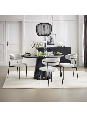home24 Polsterstuhl PODINGTON 2er-Set in Hellgrau