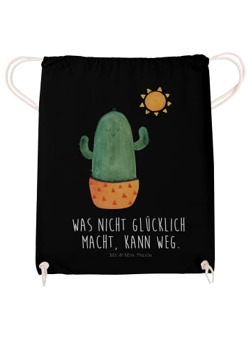 Mr. & Mrs. Panda Baumwollbeutel Kaktus Sonne mit Spruch in Schwarz