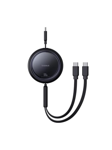 Baseus Baseus Bright Mirror Series USB-C Einziehbares Kabel - 2 x USB-C in Schwarz