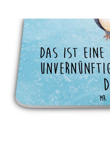 Mr. & Mrs. Panda Tischuntersetzer Pinguin Lolli mit Spruch in Eisblau
