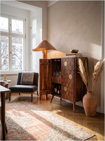 KADIMA DESIGN Hausbar rechteckig, Akazie Massivholz, Retro, für Wohnzimmer