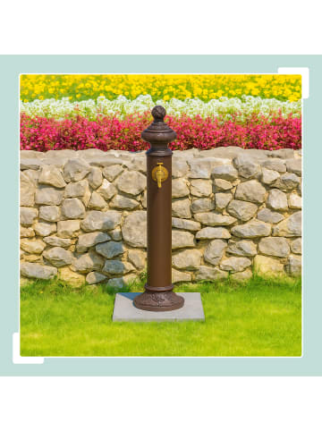 relaxdays Standbrunnen in Braun - (B)20,5 x (H)87 x (T)24 cm