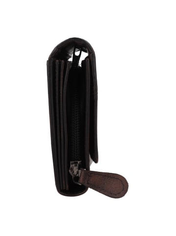 Greenburry Destressed Geldbörse RFID Schutz Leder 18.5 cm in teak brown