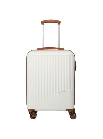 travelite Bali - 4-Rollen-Kabinentrolley S 55 cm (weiß/cognac) in weiß/cognac