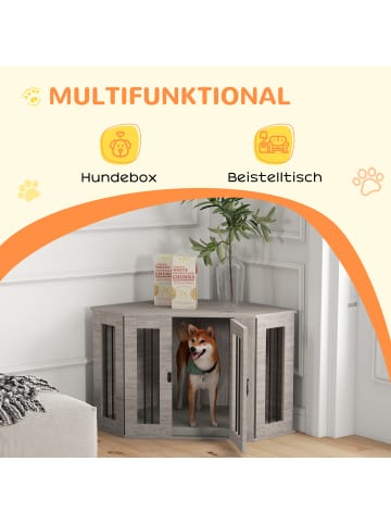 Pawhut Hundekäfig Walnuss 104L x 55B x 63H cm