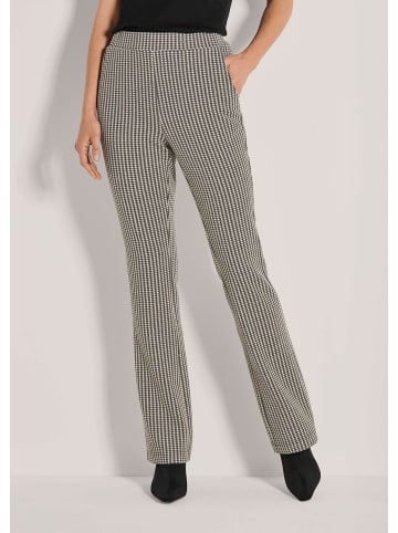 MADELEINE Gerade Jersey-Hose mit Muster in bleigrau / perlweiß