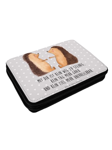 Mr. & Mrs. Panda Federmäppchen Igel Liebe mit Spruch in Grau Pastell