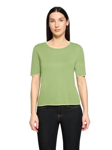 CARTOON Strickpullunder mit Rundhalsausschnitt in Khaki/Yellow