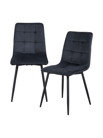 en.casa Esszimmerstuhl Lexnitz 2er Set in Schwarz (H)89cm (B)44cm (T)45cm