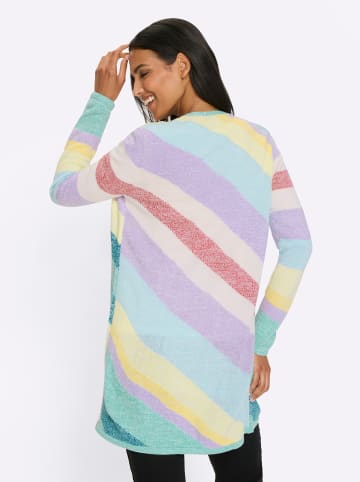 Sieh an! Strickjacke in blaugrün-lavendel-gemustert