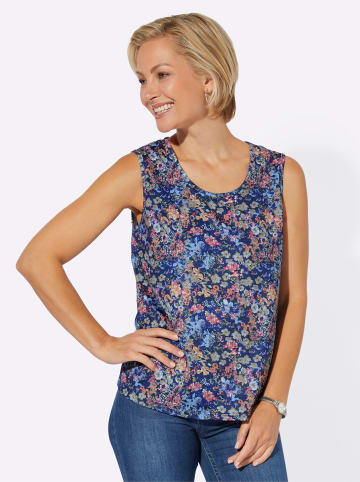 WITT WEIDEN Shirttop in dunkelblau-fuchsia-bedruckt